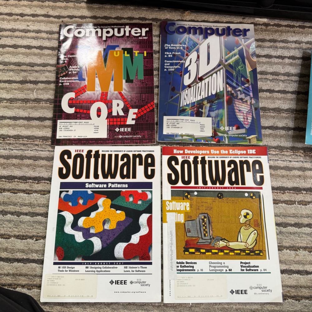 Lot of 4 IEEE Computer & Software Magazines 2006 2007 Vintage‎ Tech Engineering